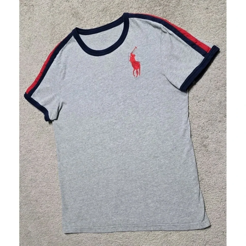 Polo Ralph Lauren Rugby Big‎ Pony T Shirt RL Mens Sz S Gray